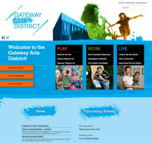 Website for Gateway Arts District