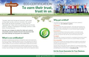 Brochure for Greenloons eco-travel