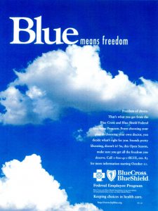Advertisement for Blue Cross Blue Shield