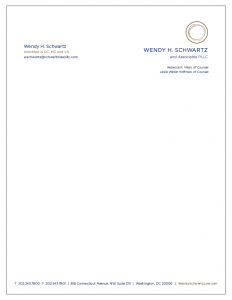 Wendy H. Schwartz Law Letterhead