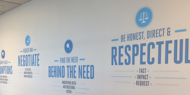 Financial Services Advisory Wall of Values Mural / Graphics